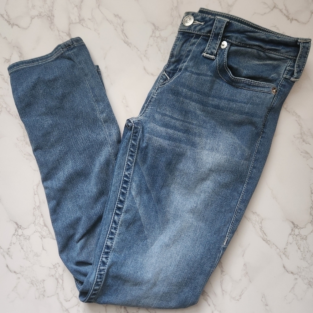 True Religion | EMOL Light Gaze Low Rise Skinny Jeans w/ Flap Pockets - Size 32